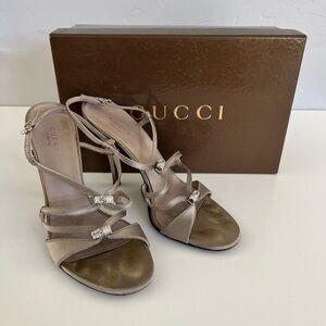 Auth VTG GUCCI Satin Heels